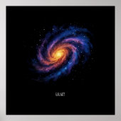 Galaxy Artwork - Cosmic Spiral Space Illustration Poster (Vorne)