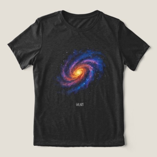 Galaxy Artwork - Cosmic Spiral Space Illustration Tri-Blend Shirt (Design Vorderseite)
