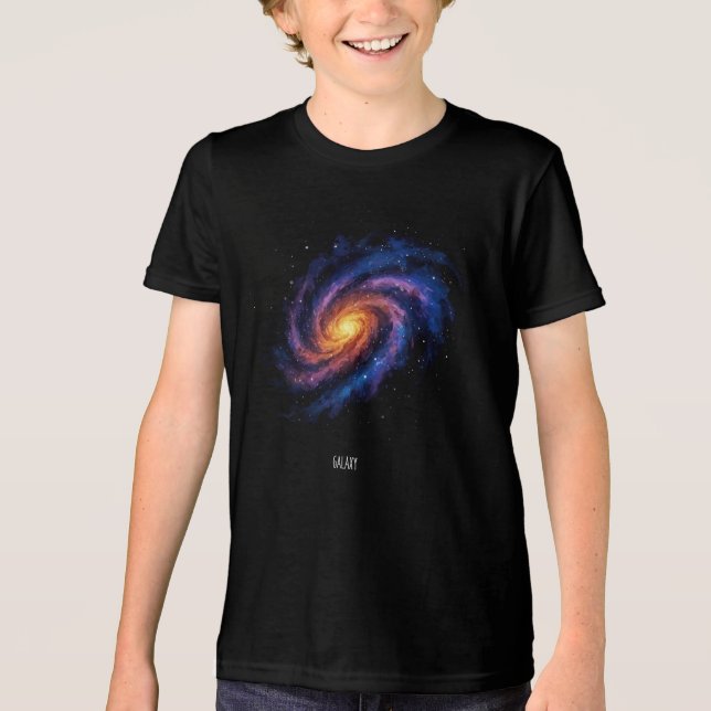 Galaxy Artwork - Cosmic Spiral Space Illustration Tri-Blend Shirt (Vorderseite)