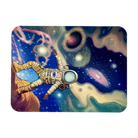 Galaxy Astronaut Illustration Art Magnet (Horizontal)