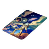 Galaxy Astronaut Illustration Art Magnet (Linke Seite)