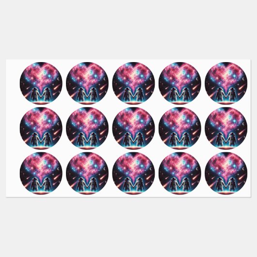 Galaxy Astronaut Labels Etiketten (Blatt)