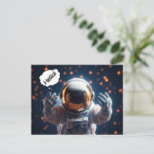 Galaxy Astronaut Postkarte (Stehend Vorderseite)