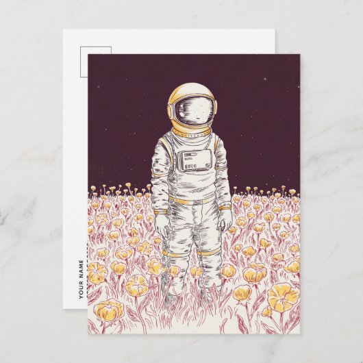 Galaxy Astronaut Space Explorer-Bereich für Blume Postkarte (Vorne/Hinten)