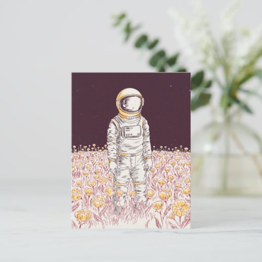 Galaxy Astronaut Space Explorer-Bereich für Blume Postkarte (Stehend Vorderseite)