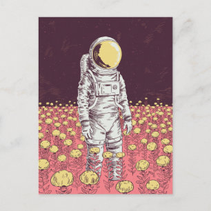 Galaxy Astronaut Space Explorer-Bereich für Blume Postkarte