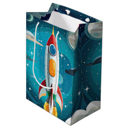 Galaxy Astronaut Space Shuttle Rocketship Geburtst Mittlere Geschenktüte