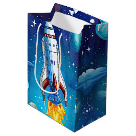 Galaxy Astronaut Space Shuttle Rocketship Geburtst Mittlere Geschenktüte