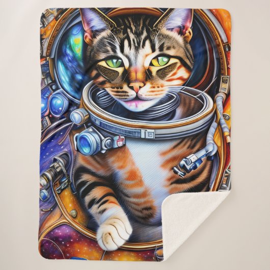 Galaxy Astronautenkatze Sherpadecke (Vorderseite)