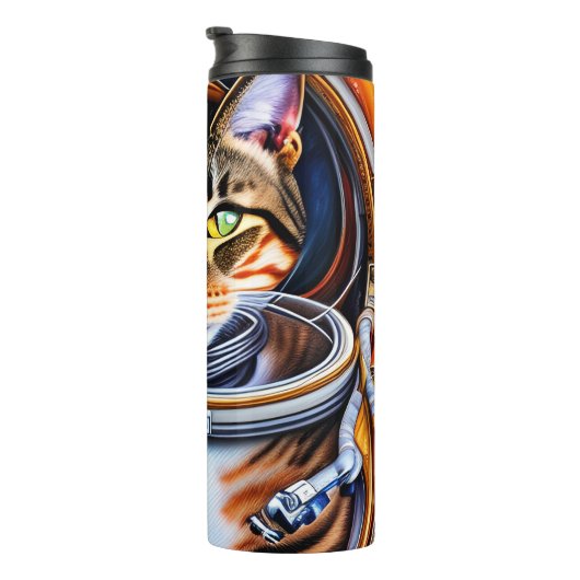 Galaxy Astronautenkatze Thermosbecher (Nach rechts gedreht)