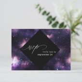 Galaxy Außenplatz mit RSVP-Karte RSVP Karte (Stehend Vorderseite)