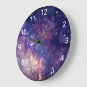 Galaxy Außer Space Sky Sterne Blue Night Numbers Große Wanduhr (Winkel)