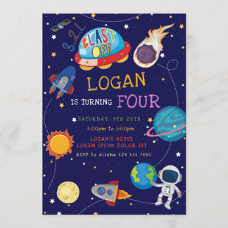 Galaxy Birthday Einladung