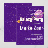 Galaxy Birthday Einladung (Vorne/Hinten)