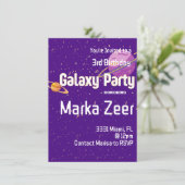 Galaxy Birthday Einladung (Stehend Vorderseite)