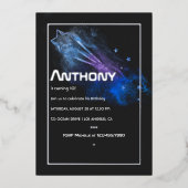 Galaxy Birthday Party Folieneinladung (Vorderseite)