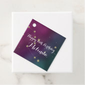 Galaxy Birthday Party Lila Blue Sky Foil Stars Geschenkanhänger (Beispiel)