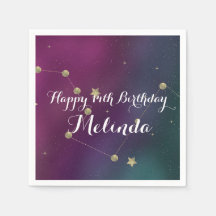 Galaxy Birthday Party Lila Blue Sky Foil Stars