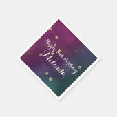 Galaxy Birthday Party Lila Blue Sky Foil Stars Serviette (Ecke)