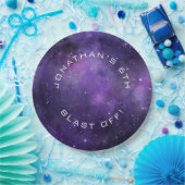 Galaxy Birthday | Purple Space | Planetarium Party Pappteller (Party)
