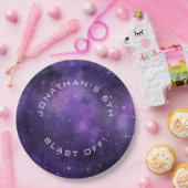 Galaxy Birthday | Purple Space | Planetarium Party Pappteller (Party)