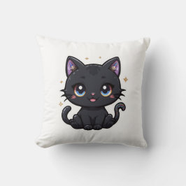 Galaxy Black Cat Kawaii Celestial Kitty Cushion Kissen