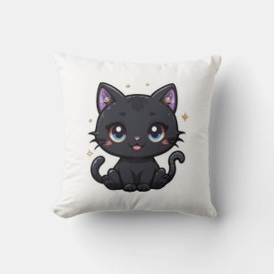 Galaxy Black Cat Kawaii Celestial Kitty Cushion Kissen