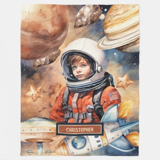 Galaxy Blanket mit Astronaut Individuelle Name für Fleecedecke (Vorderseite)