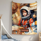 Galaxy Blanket mit Astronaut Individuelle Name für Fleecedecke