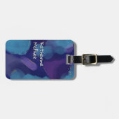 Galaxy-blaurosa lila Aquarellpinsel Glitzer Gepäckanhänger (Vorderseite horizontal)