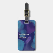 Galaxy-blaurosa lila Aquarellpinsel Glitzer Gepäckanhänger (Vorderseite vertikal)