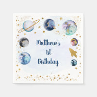 Galaxy Blue Gold Outer Space Geburtstag Vielen Dan