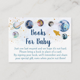 Galaxy Blue Gold Space Baby Showbuchanfrage Begleitkarte