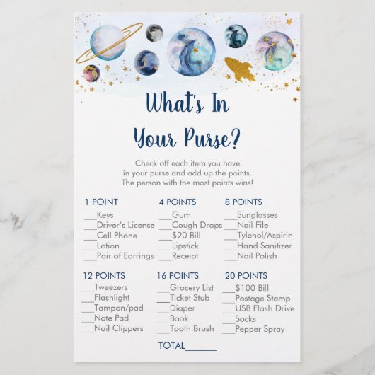 Galaxy Blue Gold Space Was ist in deinem Handspiel (Vorderseite)