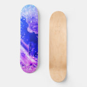 GALAXY BLUE LILA GLITZER Skateboard Deck (Vorderseite)