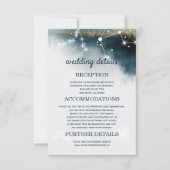 Galaxy Blue Wedding Details Unterkünfte Einladung (Vorderseite)