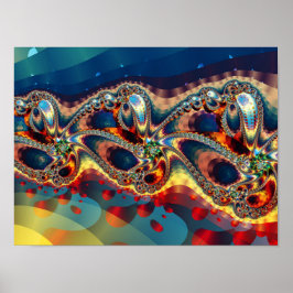 Galaxy Blume Fraktal Poster