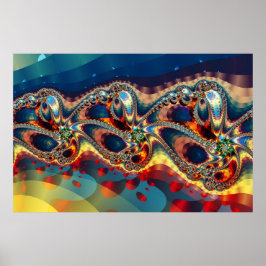 Galaxy Blume Fraktal Poster