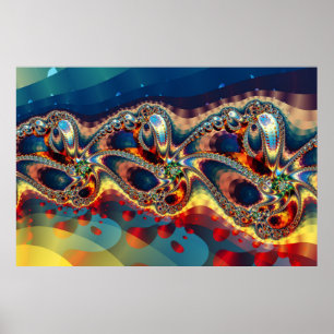 Galaxy Blume Fraktal Poster