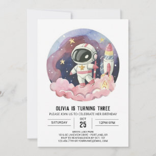 Galaxy Boho Dream Astronaut Geburtstag Einladung