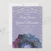 Galaxy Boho Nebula Mandala Light Led Bulb Wedding Einladung (Vorderseite)