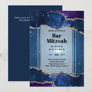 GALAXY Boys BAR MITVAH AGATE Blue Einladung
