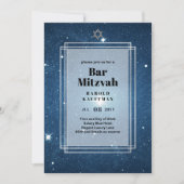 GALAXY Boys BAR MITVAH Space Blue Einladung (Vorderseite)