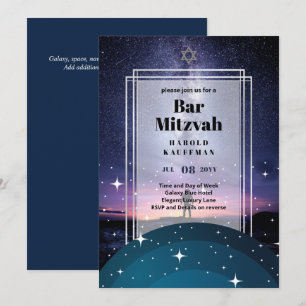 GALAXY Boys BAR MITVAH Spaceman Astronaut Einladung