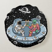 Galaxy Buddies Rundes Kissen (Rückseite)