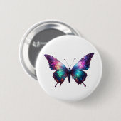 Galaxy Butterfly Kunst - Farbenfrohe Glühbirne Button (Vorne & Hinten)