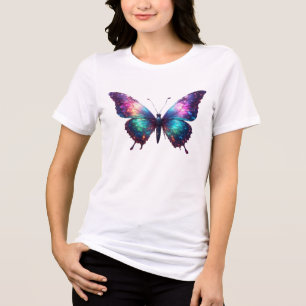 Galaxy Butterfly Kunst - Farbenfrohe Glühbirne Tri-Blend Shirt