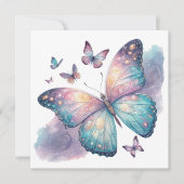 Galaxy Butterfly with Pastel Celestial Wings  Karte (Vorderseite)