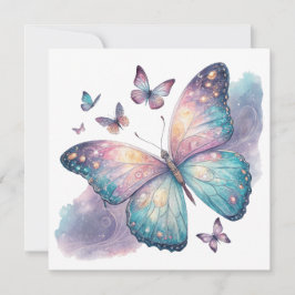 Galaxy Butterfly with Pastel Celestial Wings  Karte