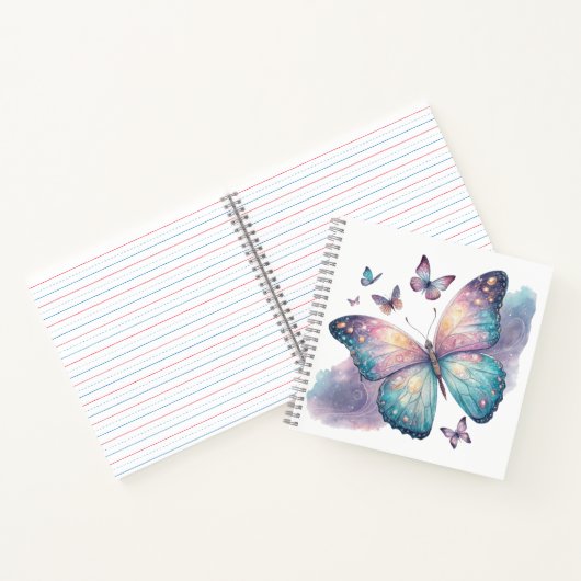 Galaxy Butterfly with Pastel Celestial Wings Notizblock (Innenseite)